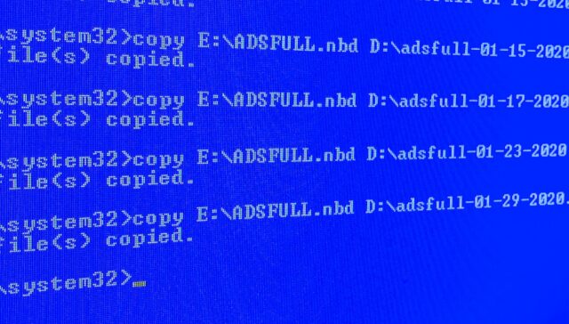 Microsoft Windows terminal screen