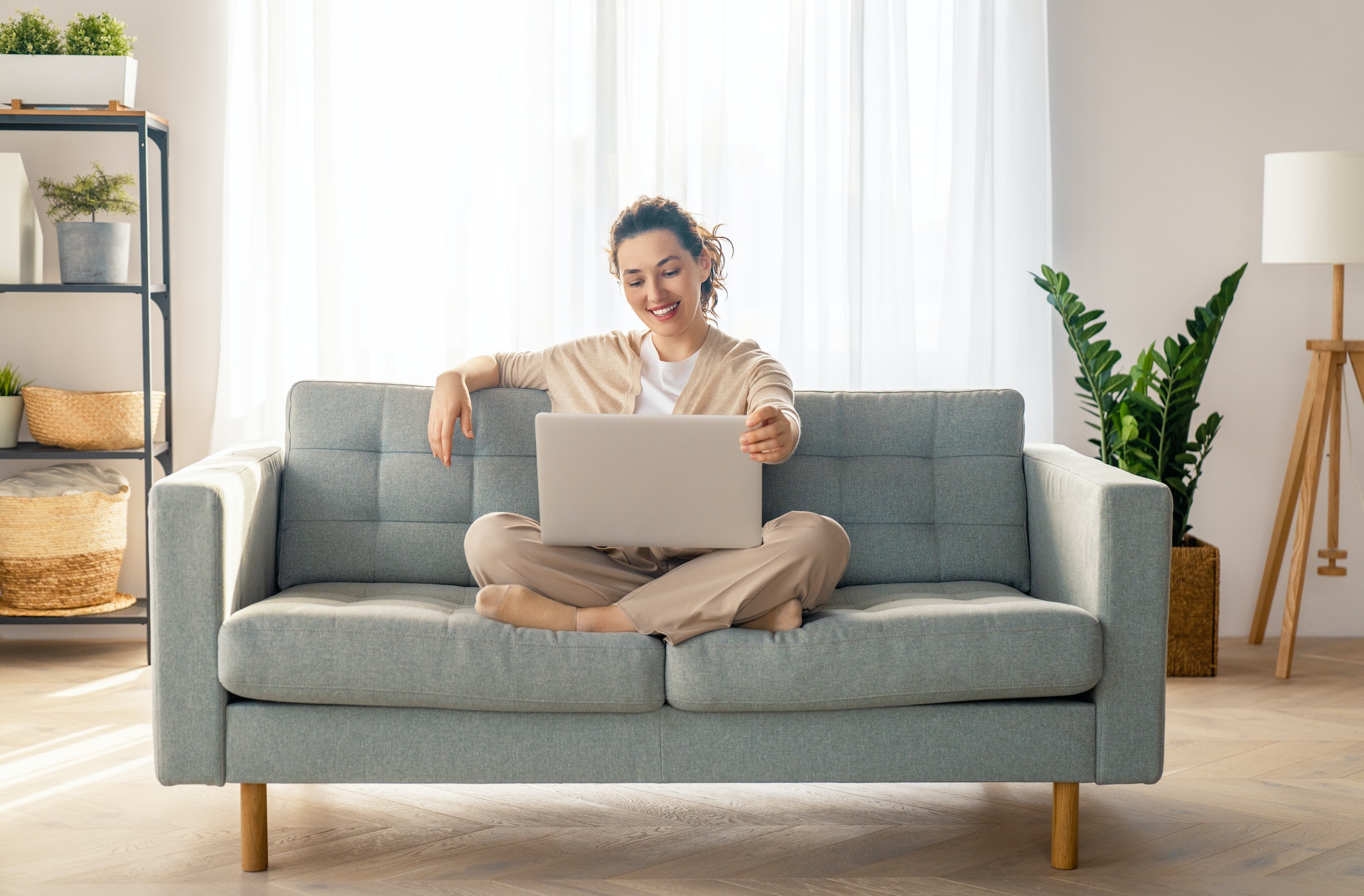 woman using laptop